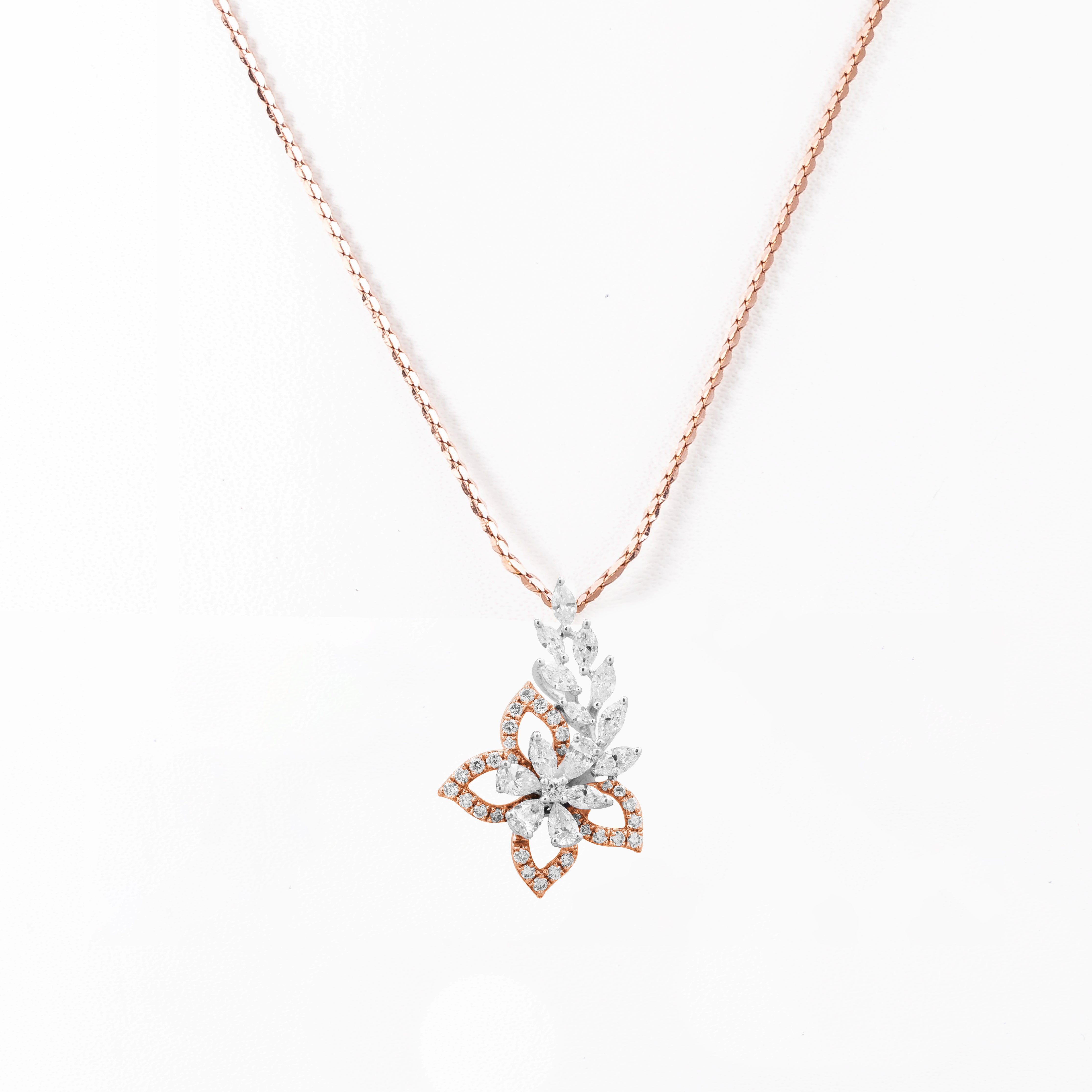 Diamond Floral Pendant