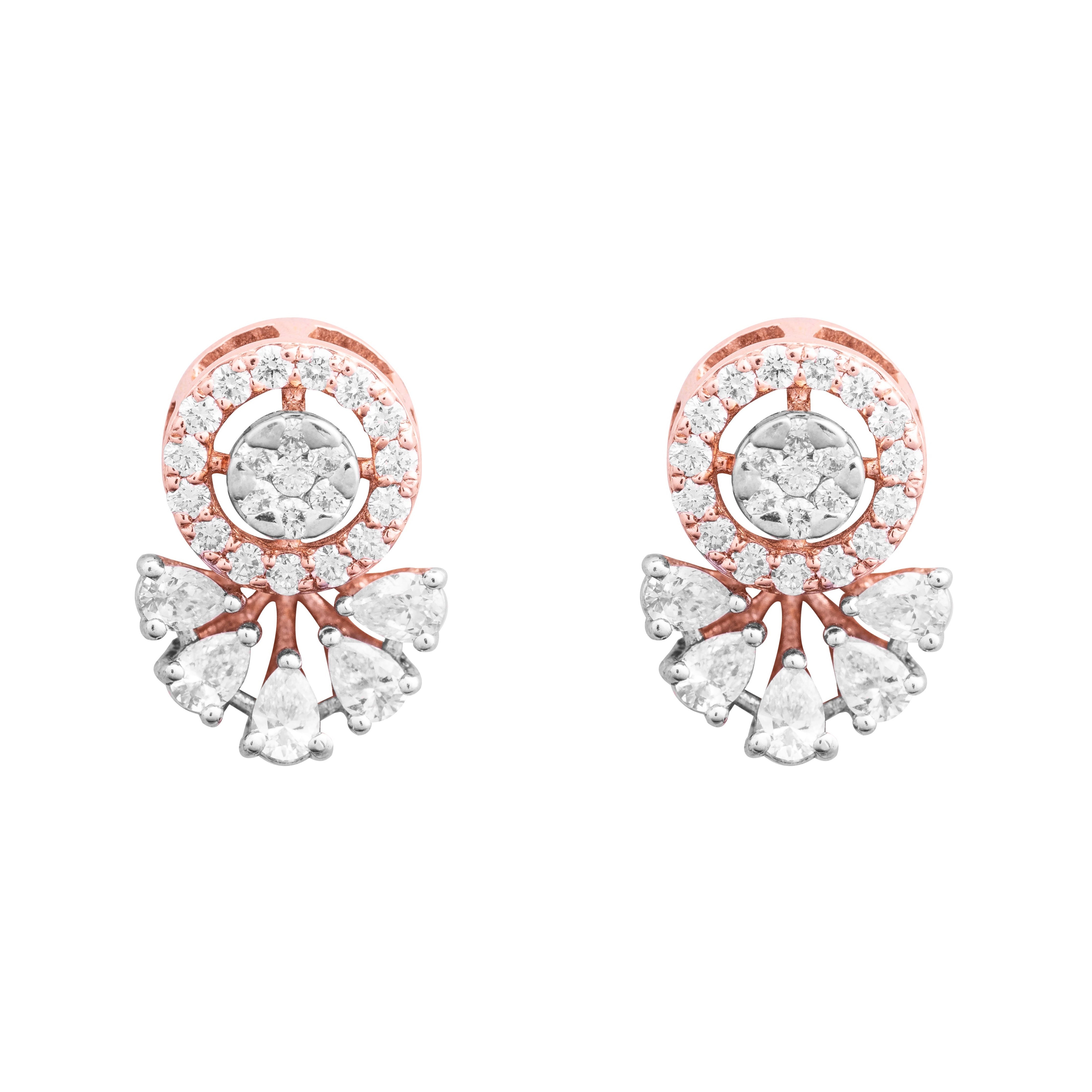 Diamond Pear Drop Studs