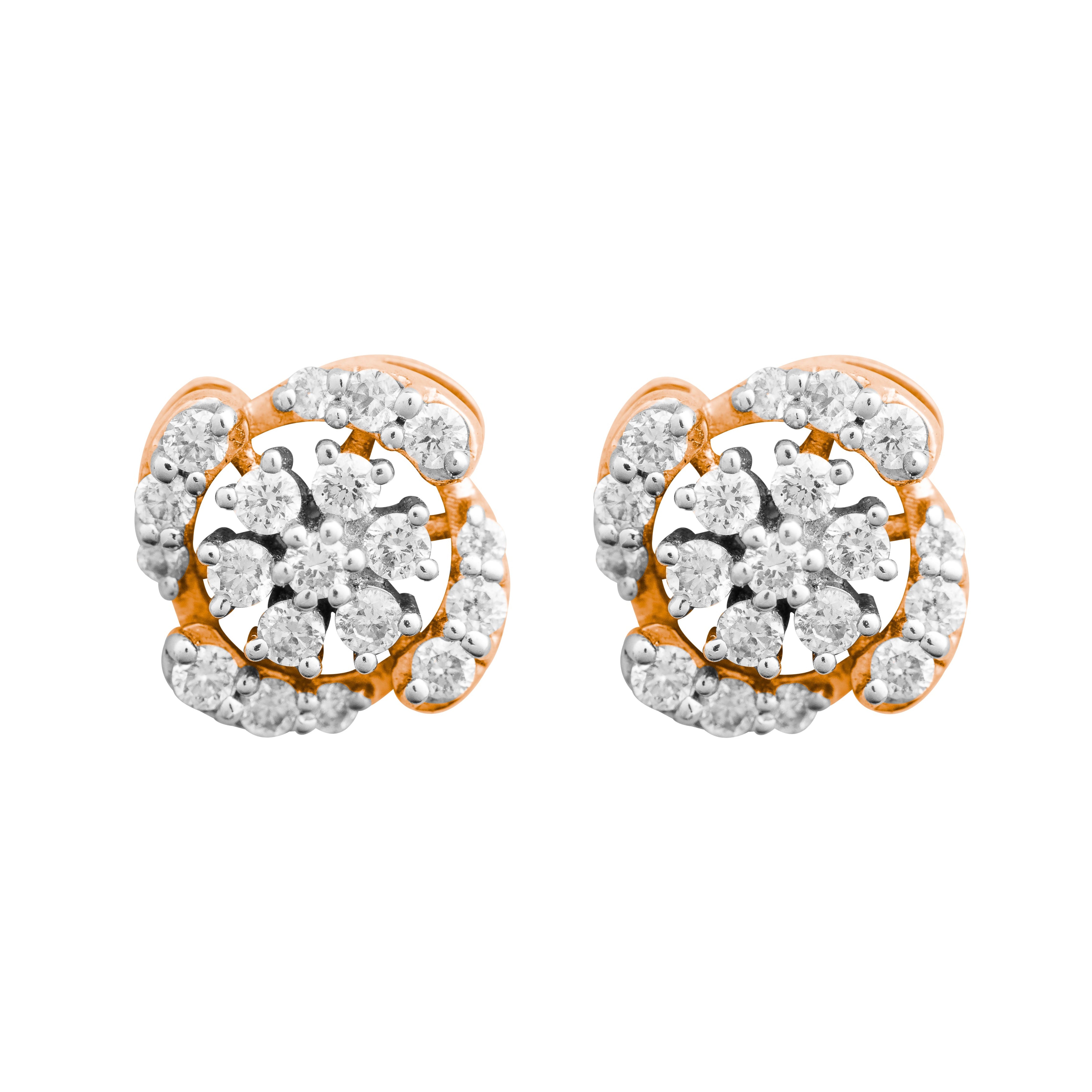 Delicate Round Diamond Tops Earring