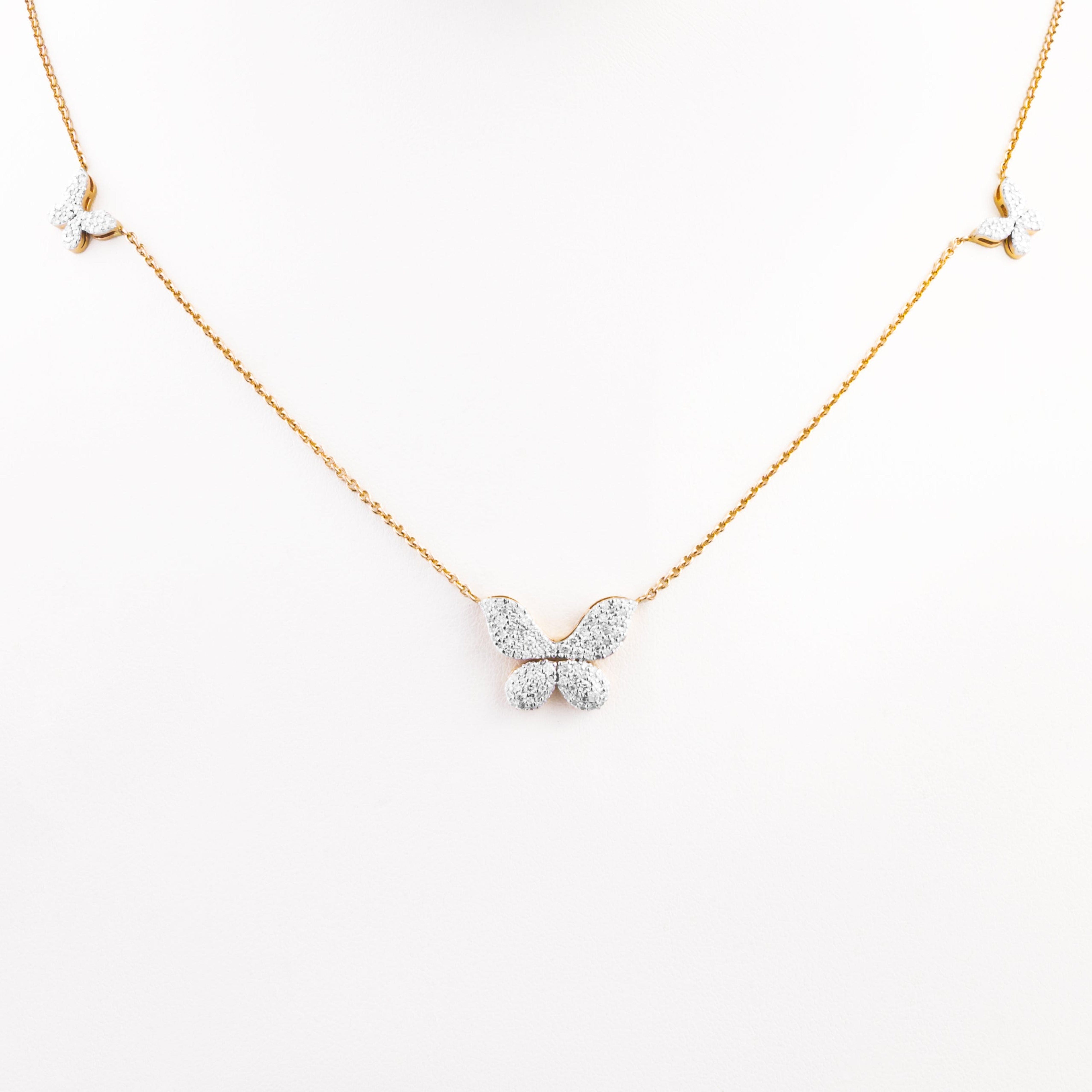 Diamond Butterfly Pendant