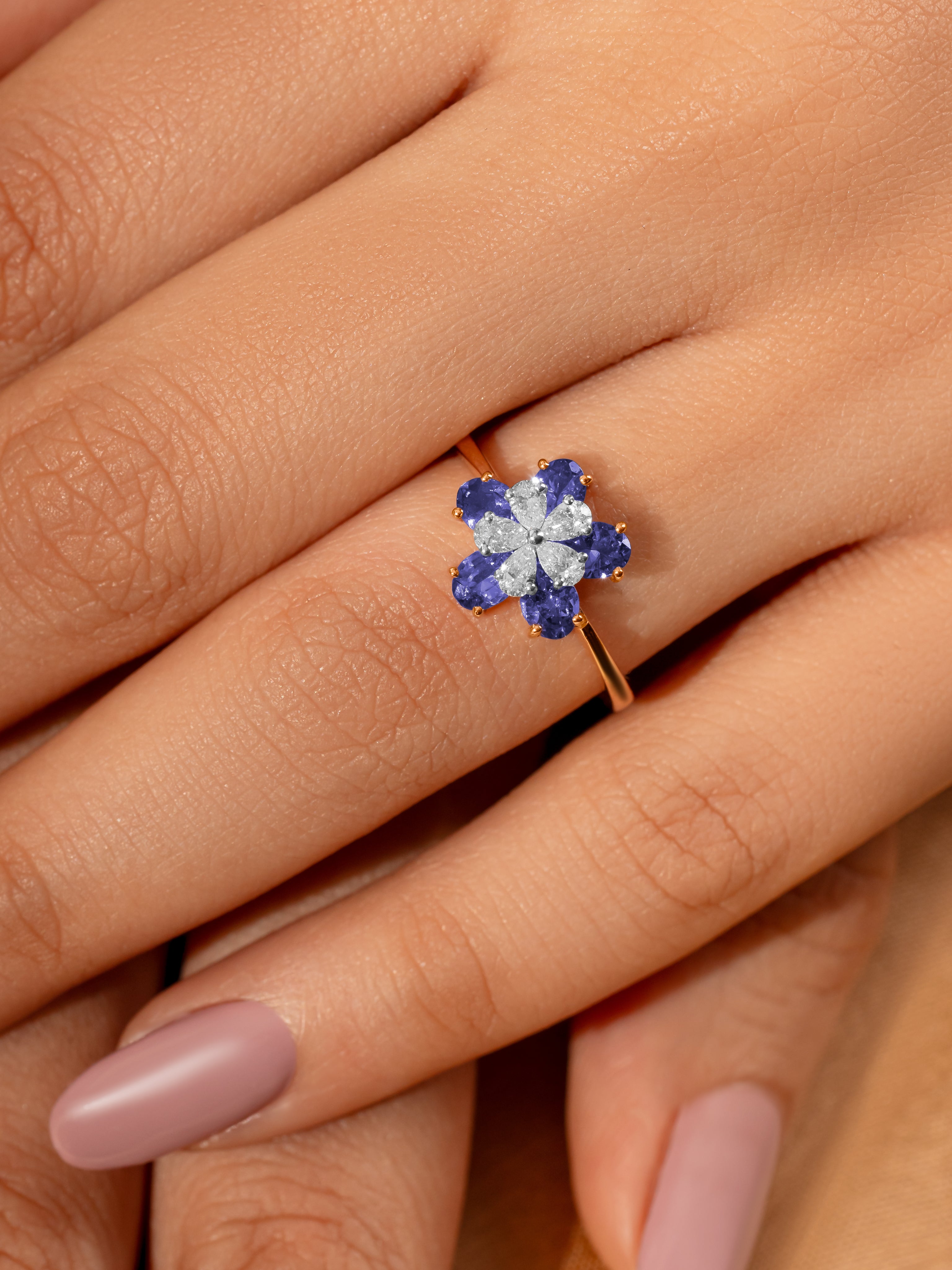 Floral Tanzanite Ring
