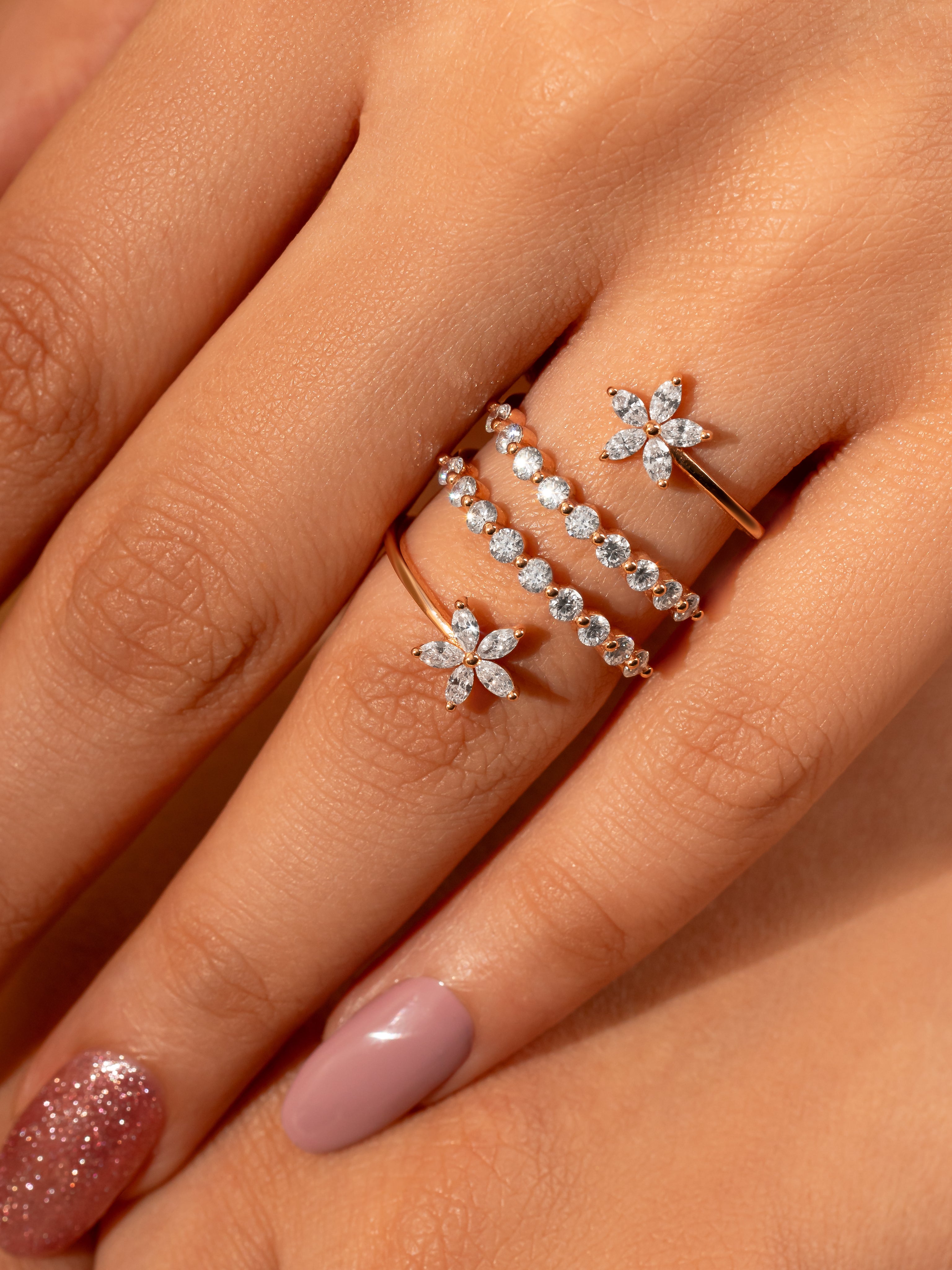 Twirling Diamond Ring