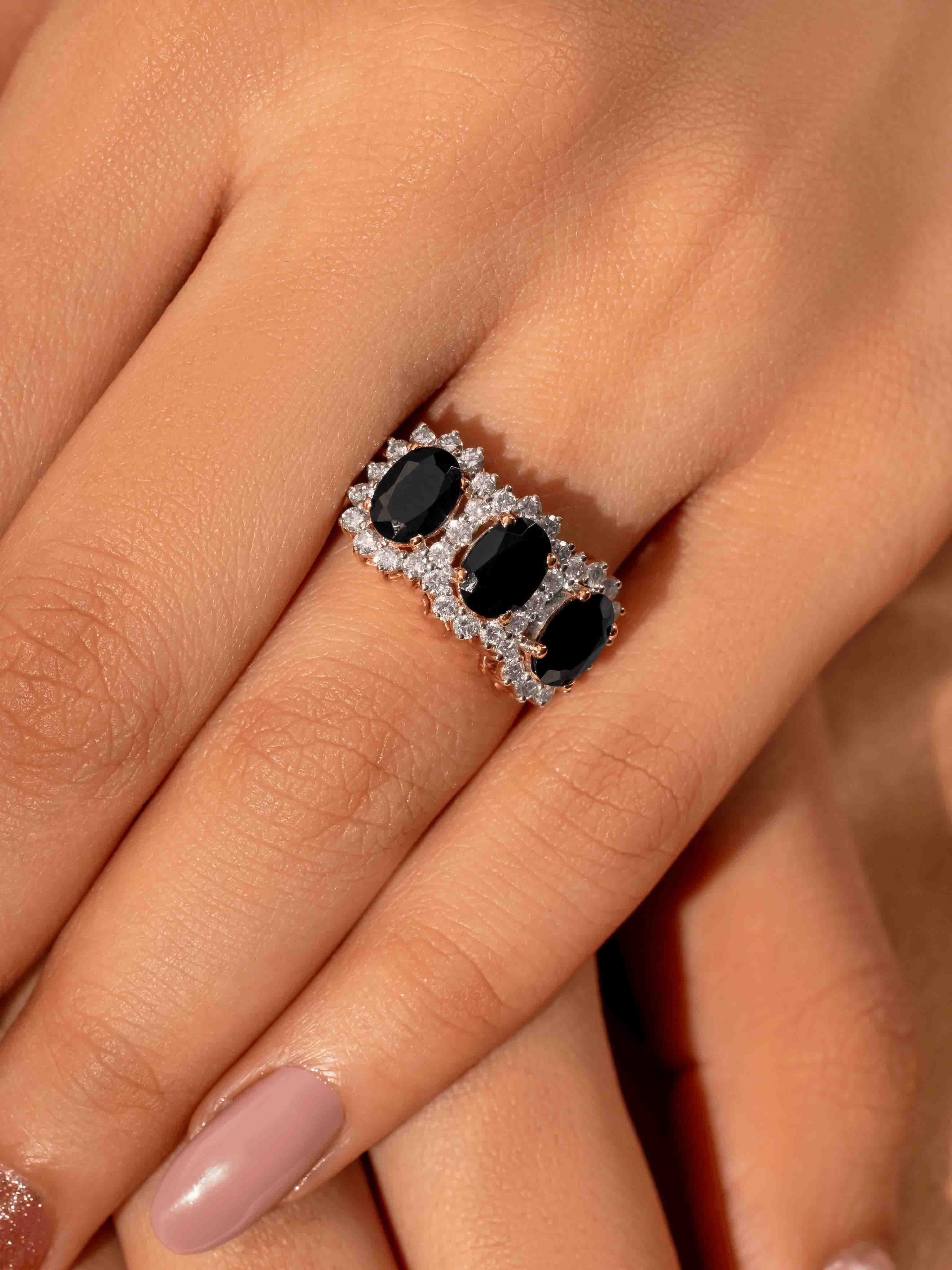 Blue Iolite 1 Carat Diamond Ring