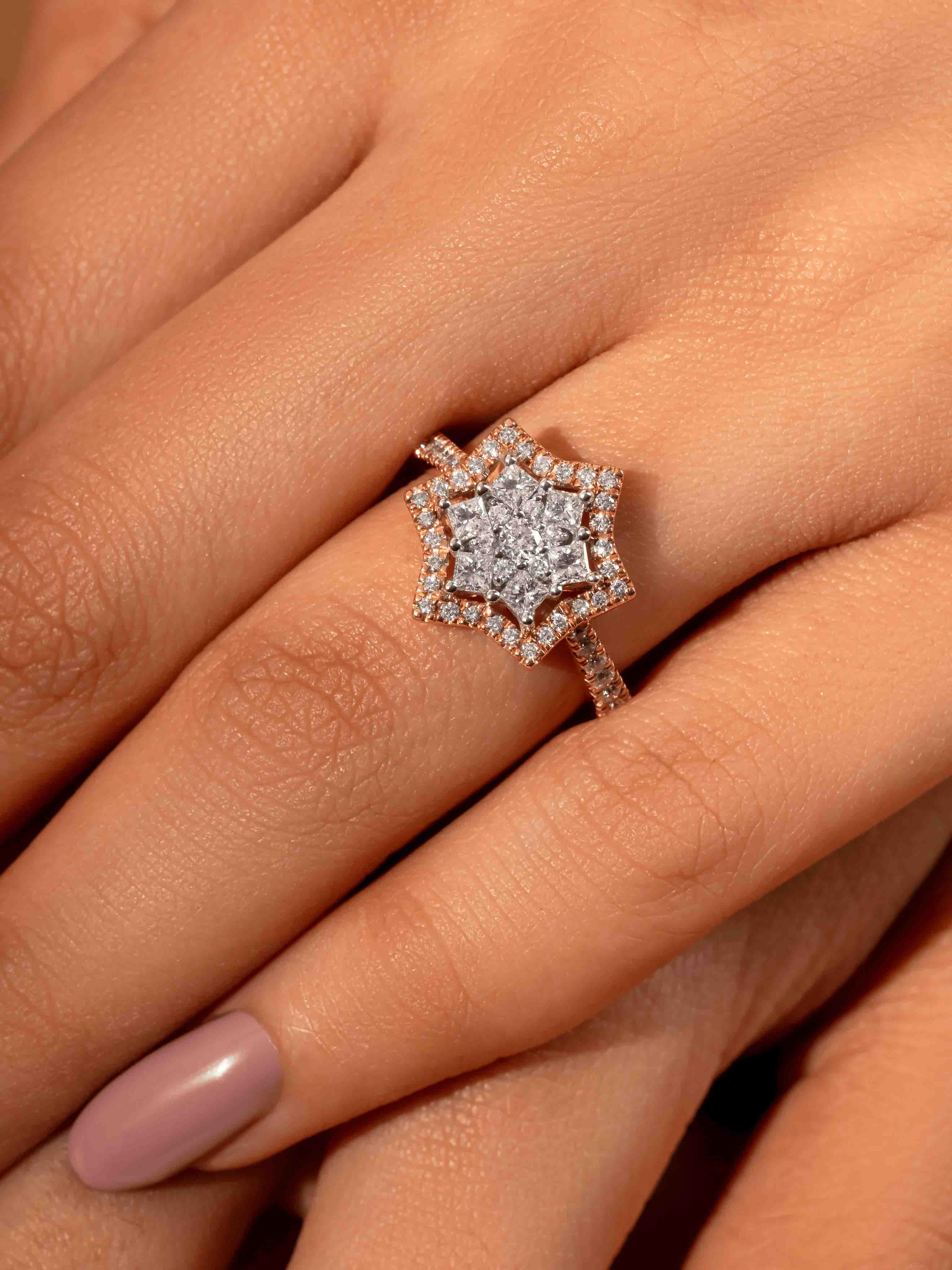 Snow flake Diamond Ring