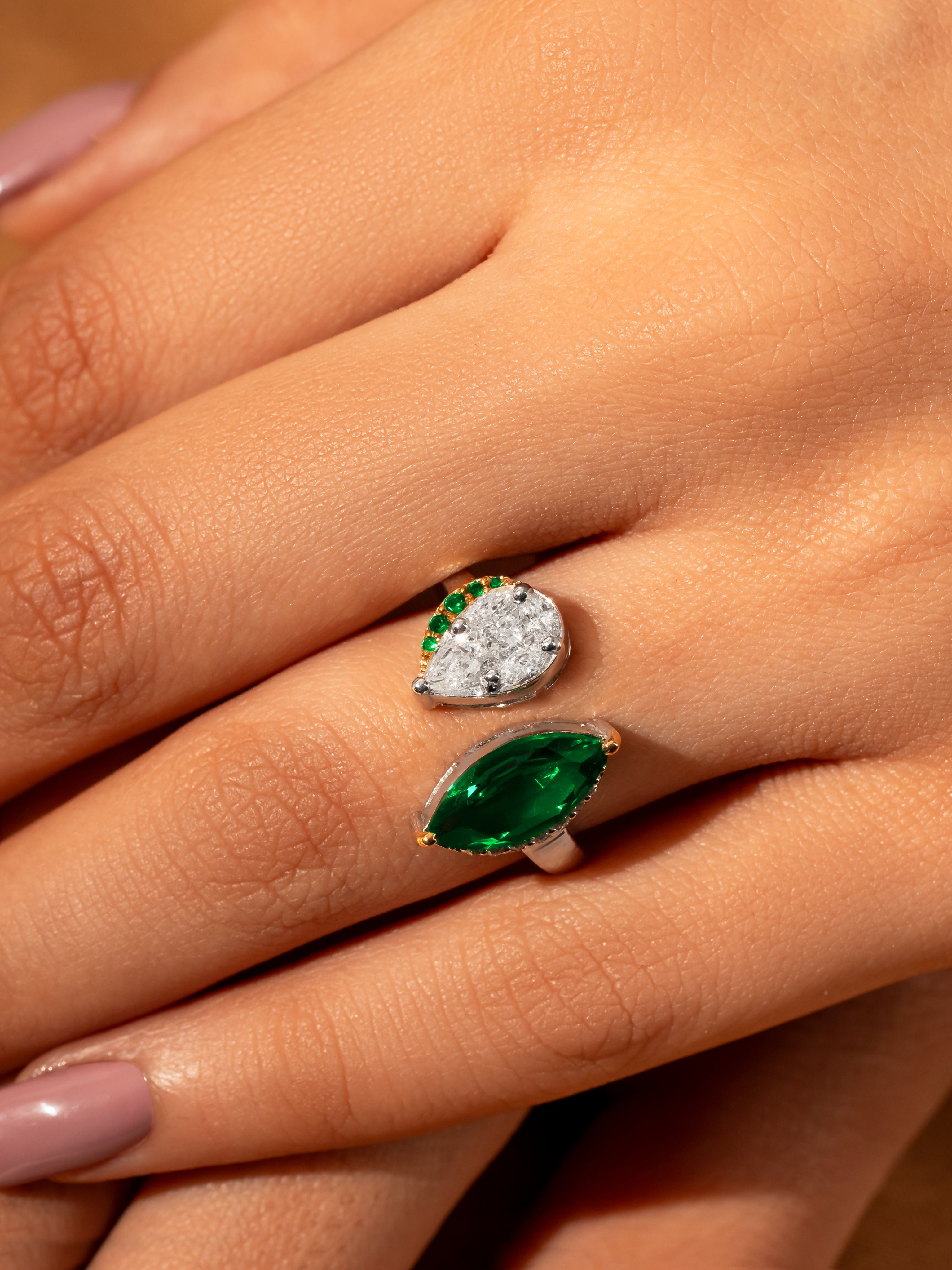 Green Ioliote Diamond Ring