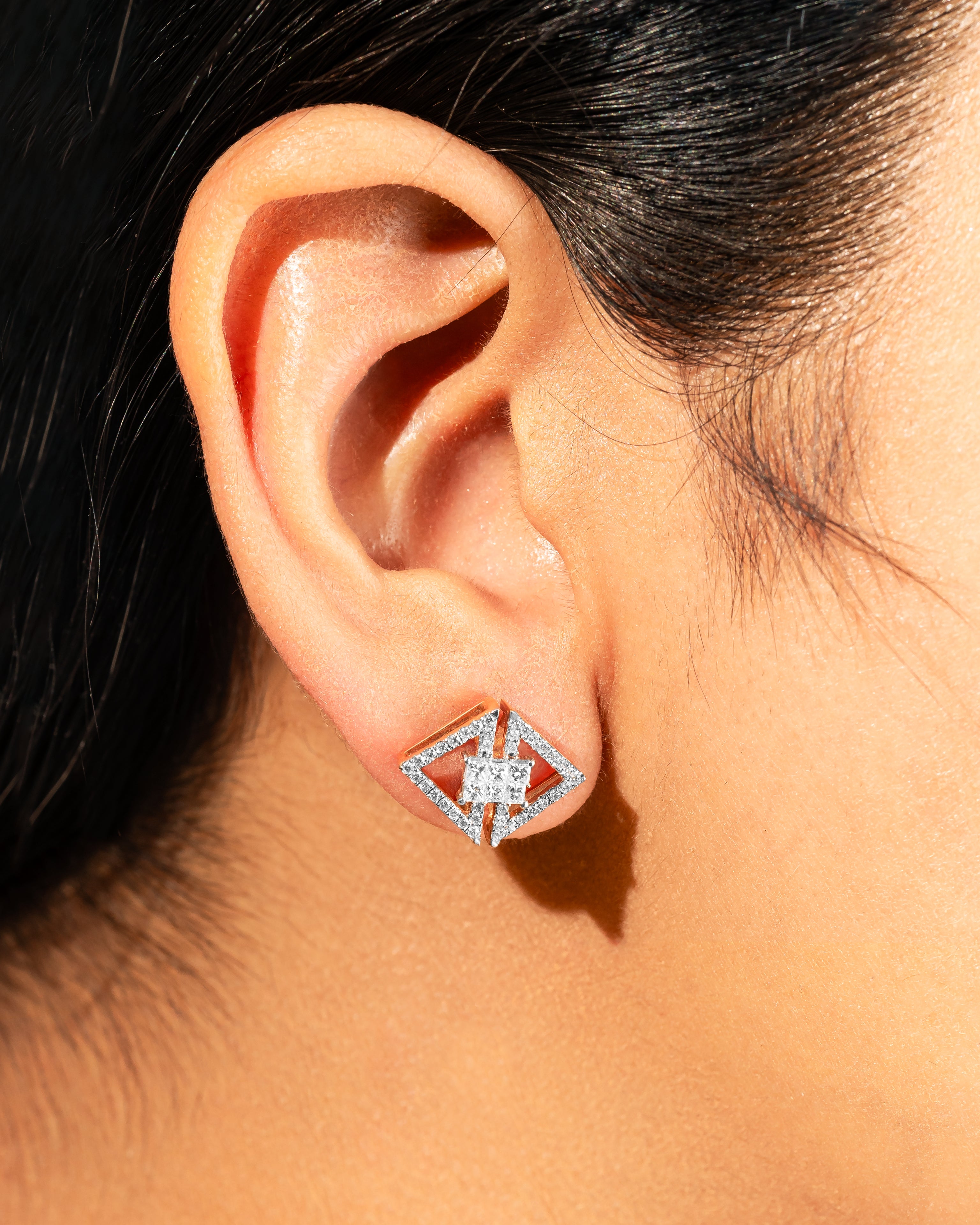 2Ct Lab Grown Emerald Cut Diamond Studs 14k White Gold Earrings