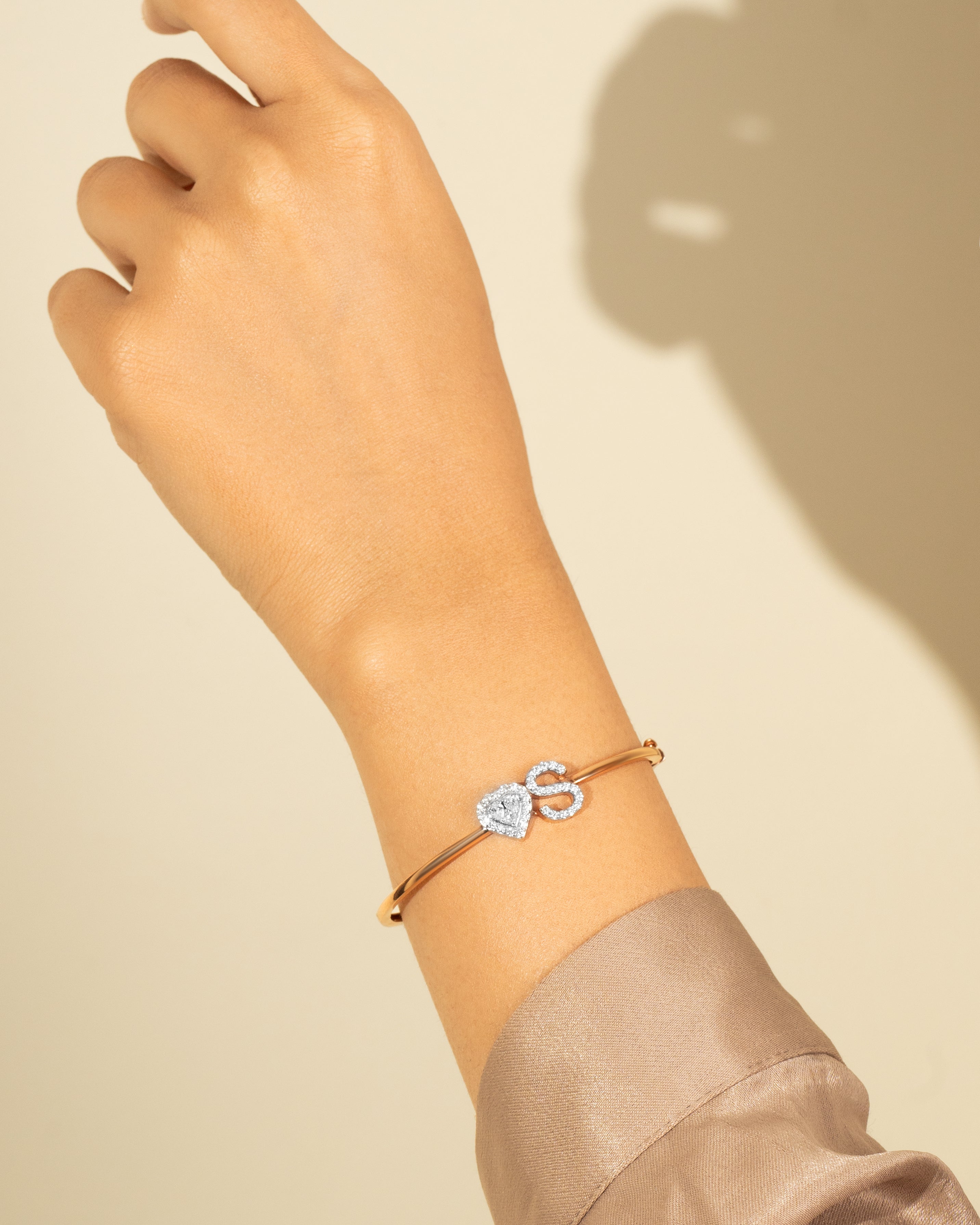 Heart Shaped Initial bracelet 