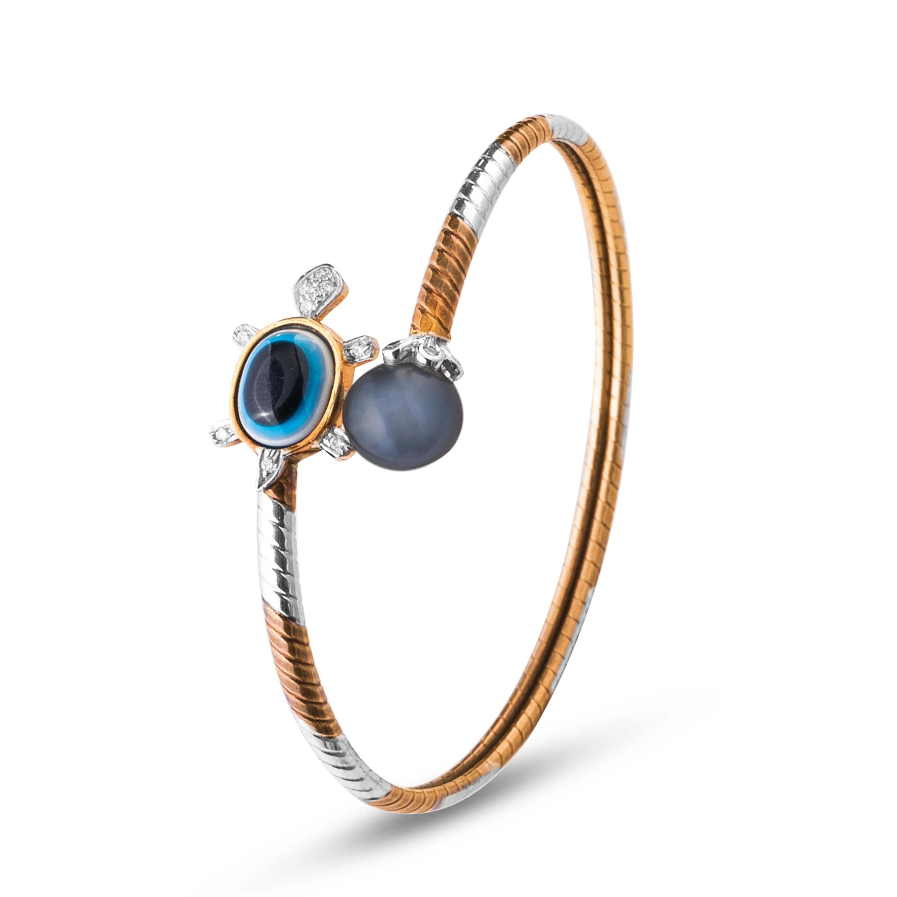Turtle Evil Eye Diamond Bracelet